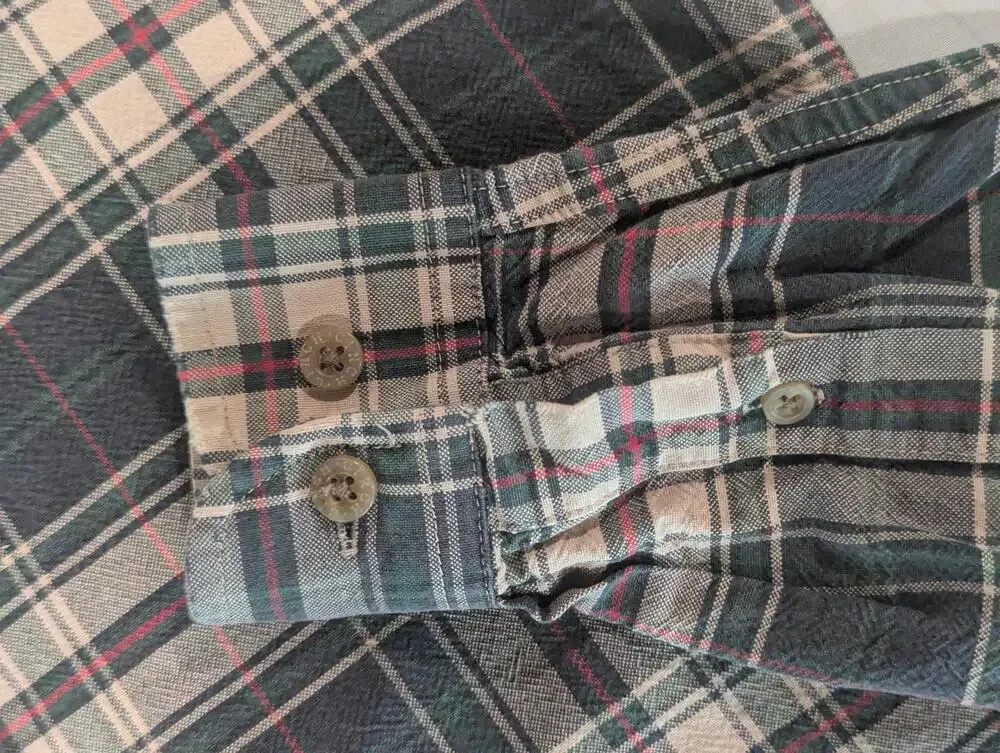 Cinch Shirt youth L Green Plaid Long Sleeve Western Flannel Button Up Casual